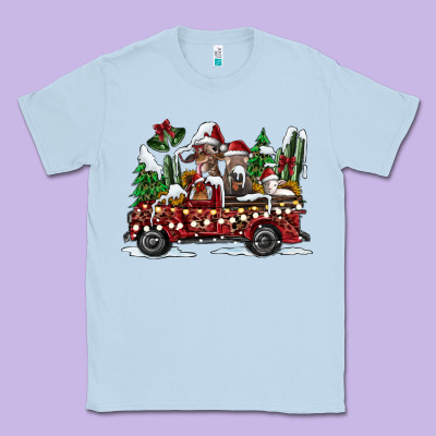 Festive Farm Animal Christmas Truck Classic Tee Designed By Cowhidedigitalart