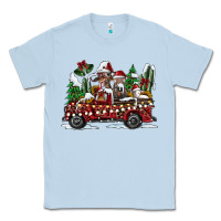 Dusty Blue festive farm animal christmas truck Classic Tee - CowhideDigitalArt