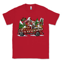 Red festive farm animal christmas truck Classic Tee - CowhideDigitalArt