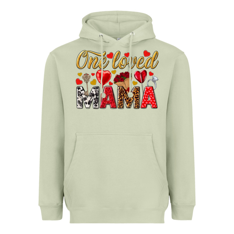 One Loved Mama Valentines Day Heavyweight Hoodie by HowdyJamesFarm | Teevron