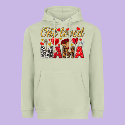 One Loved Mama Valentines Day Heavyweight Hoodie Designed By Howdyjamesfarm