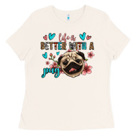 Bone life is better with a pug Ladies Tee - Jasminsmagicworld