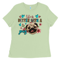 Matcha life is better with a pug Ladies Tee - Jasminsmagicworld