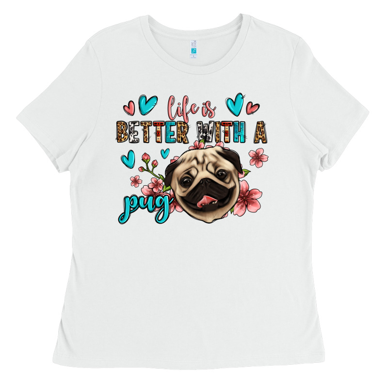 Life Is Better With A Pug Ladies Tee by Jasminsmagicworld | Teevron