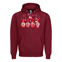 All You Need Is Love Gnomies Valentine's Day Zipper Hoodie | Teevron