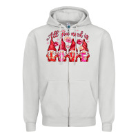 Dove Grey All you need is love gnomies Valentine's Day Zipper Hoodie - HowdyJamesFarm