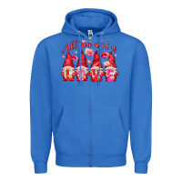 True Royal All you need is love gnomies Valentine's Day Zipper Hoodie - HowdyJamesFarm
