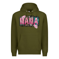 Army Green Mama vibes Mother's Day Premium Hoodie - CowGirlArtShop