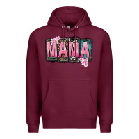 Burgundy Mama vibes Mother's Day Premium Hoodie - CowGirlArtShop