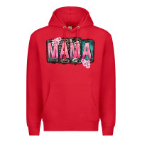 Red Mama vibes Mother's Day Premium Hoodie - CowGirlArtShop