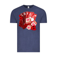 Vintage Denim valentines day feeling lucky Vintage Tee - NancyCooperArtShop