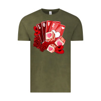 Vintage Olive valentines day feeling lucky Vintage Tee - NancyCooperArtShop