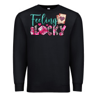 Black feeling lucky Premium Sweatshirt - OliviaCreatesArt