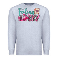 Heather Grey feeling lucky Premium Sweatshirt - OliviaCreatesArt