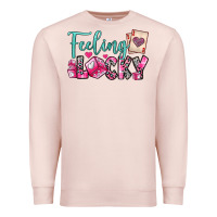 Pale Pink feeling lucky Premium Sweatshirt - OliviaCreatesArt