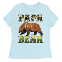 Baby Blue papa bear Ladies Tee - Artiststas
