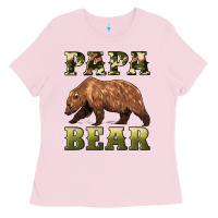 Bubblegum Pink papa bear Ladies Tee - Artiststas