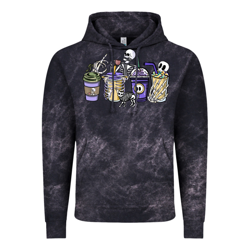 Skeleton Coffee Cups Vintage Hoodie by NancyCooperArtShop | Teevron
