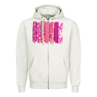 Oatmeal Heather Cancer brushstroke Cancer Awareness Zipper Hoodie - HowdyJamesFarm
