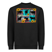Black cow sunflower leopard Heavyweight Sweatshirt - Artiststas