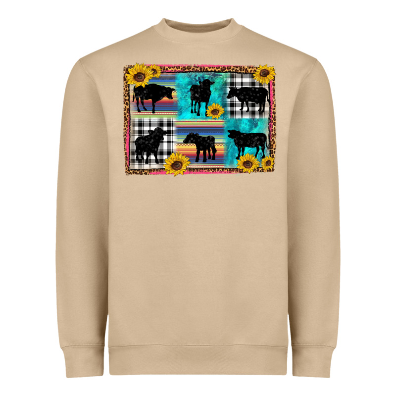 Cow Sunflower Leopard Heavyweight Sweatshirt by Artiststas | Teevron