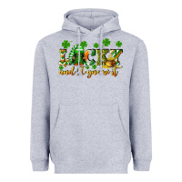 Heather Grey Lucky and i gnome it St. Patrick's Day Heavyweight Hoodie - CowGirlArtShop