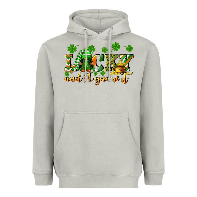 Lucky And I Gnome It St. Patrick's Day Heavyweight Hoodie by CowGirlArtShop | Teevron