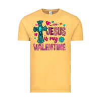 Vintage Mustard jesus is my valentine Vintage Tee - NancyCooperArtShop