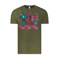 Vintage Olive jesus is my valentine Vintage Tee - NancyCooperArtShop