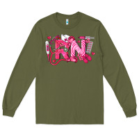 Army Green rn breast cancer registered nurse Long Sleeve Tee - LillyAllenDesigns
