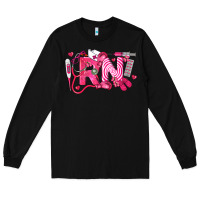 Black rn breast cancer registered nurse Long Sleeve Tee - LillyAllenDesigns