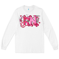 White rn breast cancer registered nurse Long Sleeve Tee - LillyAllenDesigns