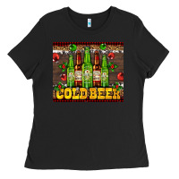 Black cold beer with beer bottles Ladies Tee - AdoDesignShop