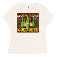 Cold Beer With Beer Bottles Ladies Tee | Teevron