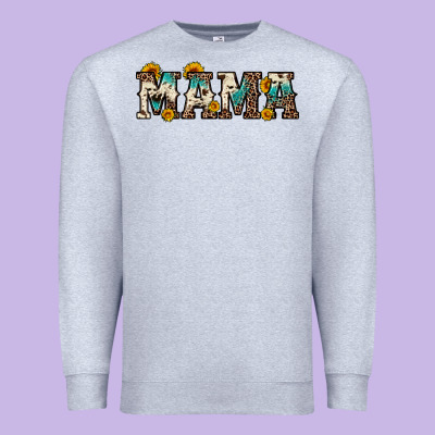 Mama Sunflower Leopard Premium Sweatshirt Designed By Oliviacreatesart