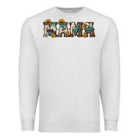 Oatmeal Heather mama sunflower leopard Premium Sweatshirt - OliviaCreatesArt