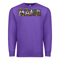 Purple mama sunflower leopard Premium Sweatshirt - OliviaCreatesArt