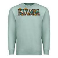 Seafoam mama sunflower leopard Premium Sweatshirt - OliviaCreatesArt