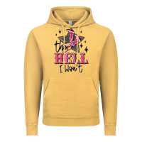Vintage Mustard the hell i wont cowgirl Vintage Hoodie - MaliasSmallBusiness
