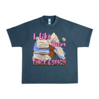 Midnight Navy i like them thick and spicy Urban Heavy Tee - MaliasSmallBusiness