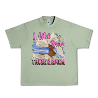 Oil Green i like them thick and spicy Urban Heavy Tee - MaliasSmallBusiness