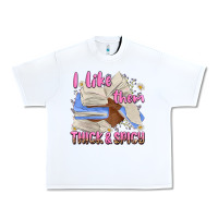 White i like them thick and spicy Urban Heavy Tee - MaliasSmallBusiness