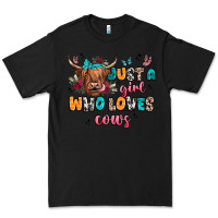 Black just a girl who loves cows Premium Tee - JahusDesignShop