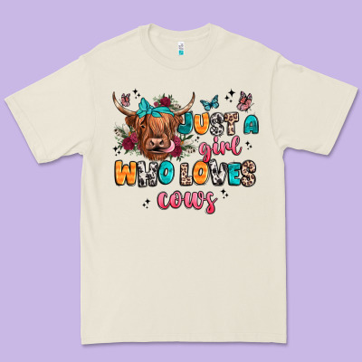 Just A Girl Who Loves Cows Premium Tee Designed By Jahusdesignshop