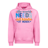 Fuchsia Pink The world needs all kinds of minds Urban Hoodie - CowhideDigitalArt