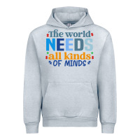 Heather Grey The world needs all kinds of minds Urban Hoodie - CowhideDigitalArt
