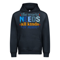 Navy The world needs all kinds of minds Urban Hoodie - CowhideDigitalArt