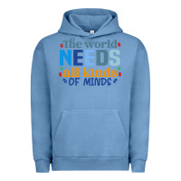 Pigment Pebble Blue The world needs all kinds of minds Urban Hoodie - CowhideDigitalArt