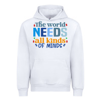 White The world needs all kinds of minds Urban Hoodie - CowhideDigitalArt