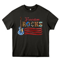 Freedom Rocks With Guitar Heavy Core Tee | Teevron